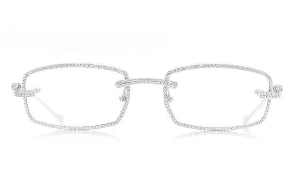 Cartier Glasses Iced Out Diamond Rims - 2.85ctw - White Gold