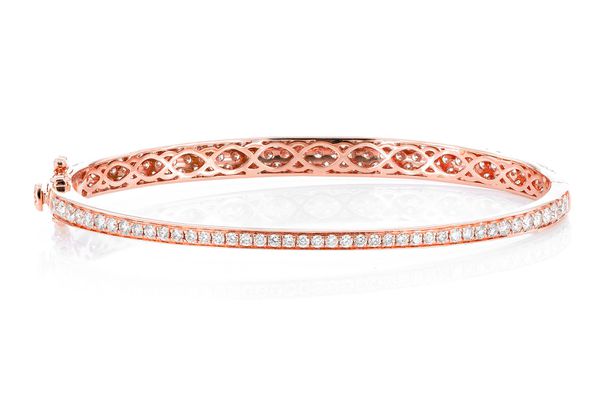 Bubbly Two-sided Diamond Bangle Bracelet 4.00ctw 14k Solid Gold