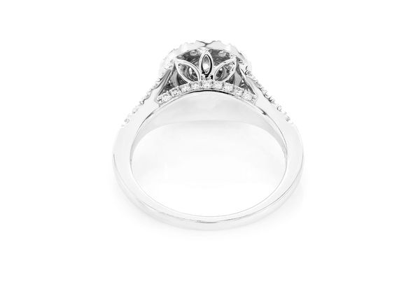 0.75ctw Round Double Halo - Diamond Engagement Ring - All Natural