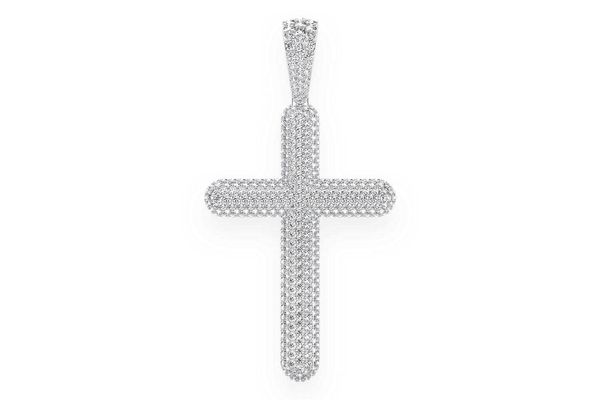 Dome Cross Diamond Pendant 14k Solid Gold 8.50ctw