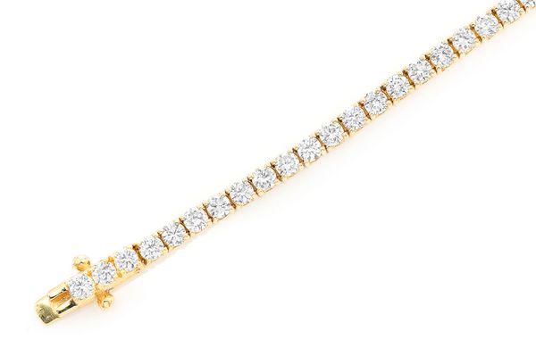 6pt Prong Set Diamond Tennis Bracelet 14k Solid Gold 4.60ctw