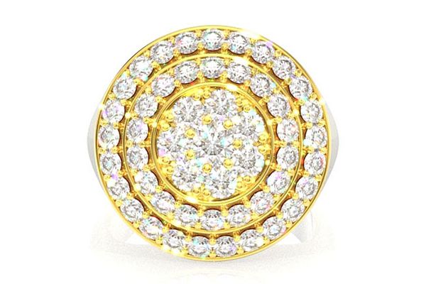 Lollipop Diamond Ring 14k Solid Gold 1.75ctw