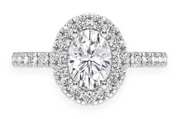 Thav - 0.75ct Oval Solitaire - Scallop Halo One Row - Diamond Engagement Ring - All Natural Diamonds