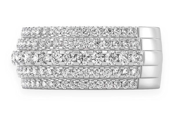 5 Row Round Diamond Band 14k Solid Gold 2.00ctw