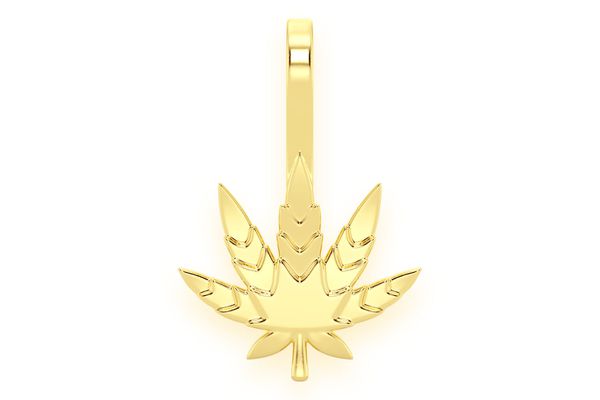 Cannabis Leaf Pendant 14k Solid Gold