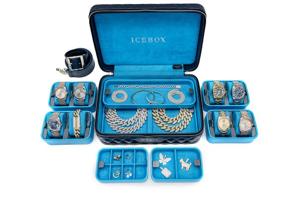 Icebox Icebox Leather World Traveler Watch Case 8 Watches