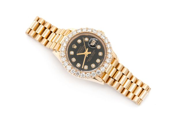 Icebox Rolex Presidential 26MM 18k Yellow Gold 69178 2.00ctw Diamond Bezel