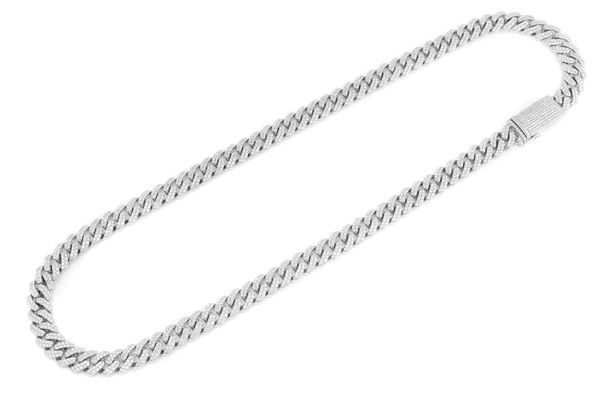 10MM Miami Cuban Diamond Necklace 14k Solid Gold 14.00ctw