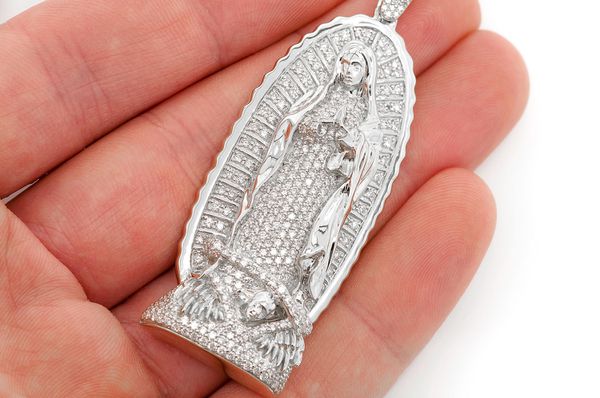 lady of guadalupe diamond pendant