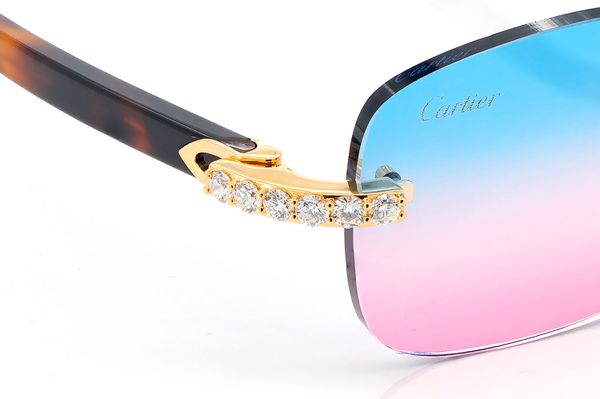 Cartier Glasses Iced Out Diamond Rimless - 5.00ctw - Yellow Gold