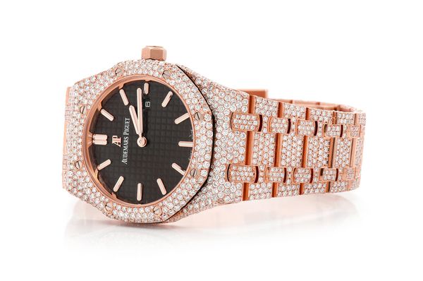 Audemars Piguet Royal Oak 33MM 18k Rose Gold - Fully Iced Out