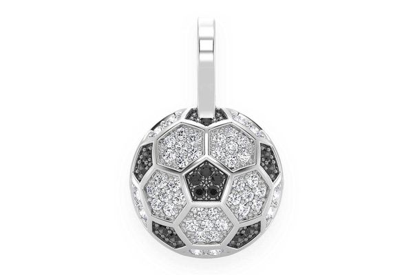 Soccer Ball Futbol Diamond Pendant 14k Solid Gold .25ctw