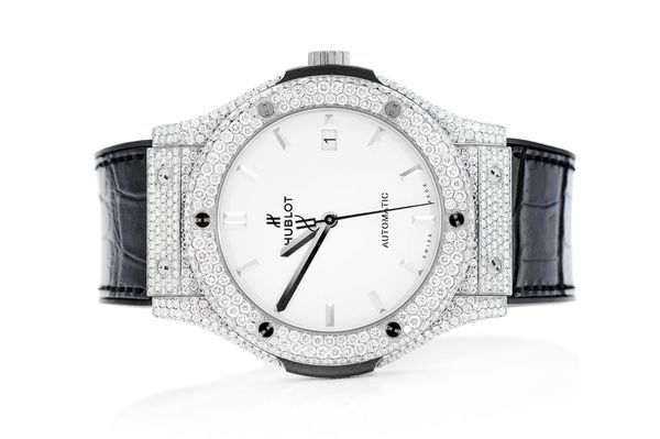 Hublot Classic Fusion Steel - Fully Iced Out