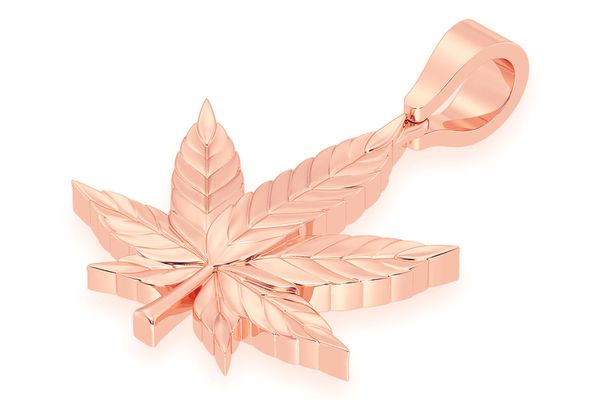 Cannabis Leaf Pendant 14k Solid Gold