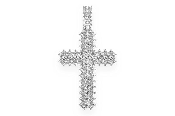 Jagged Cross Diamond Pendant 14k Solid Gold 10.00ctw