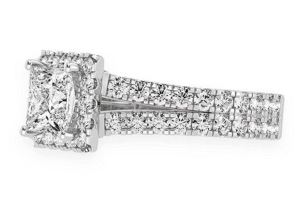 Sphinx - 1.00ct Princess Solitaire - Two Row Split Scallop - Diamond Engagement Ring - All Natural Vs Diamonds