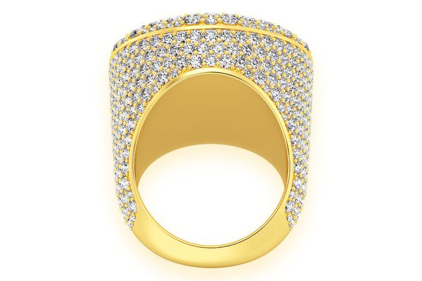 Round Signet Diamond Ring 14k Solid Gold 11.00ctw