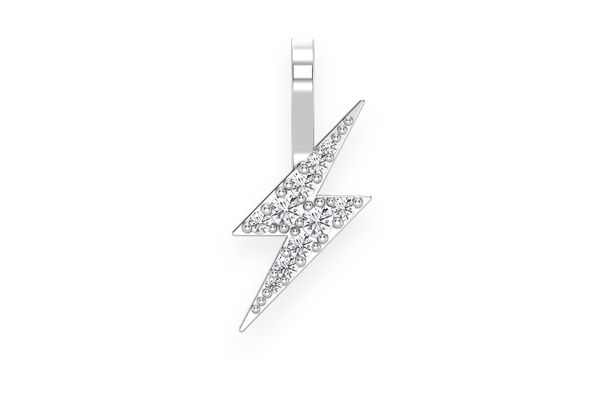 Lightning Bolt Diamond Pendant 14k Solid Gold .15ctw