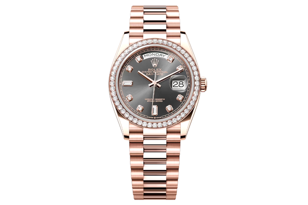 Rolex - Day Date 36 - 128345rbr - Rose Gold Factory Diamond Dial & Diamond Bezel