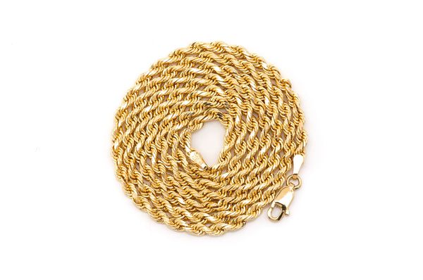 3.5MM Rope 14k Solid Gold Chain