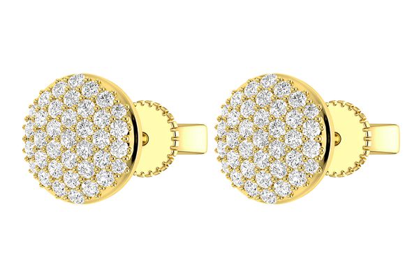 Dome Diamond Stud Earrings 14k Solid Gold 0.50ctw