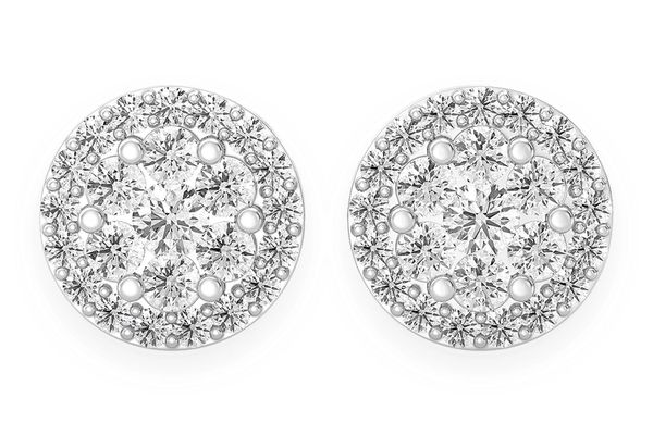 Halo Flower Diamond Earrings 14k Solid Gold 2.00ctw