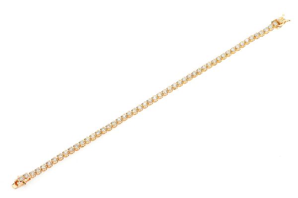 13pt Crown Set Diamond Bracelet 14k Solid Gold 6.75ctw