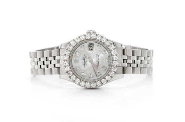 Rolex Datejust 26MM Steel (179174) - 2.00ctw Diamond Bezel