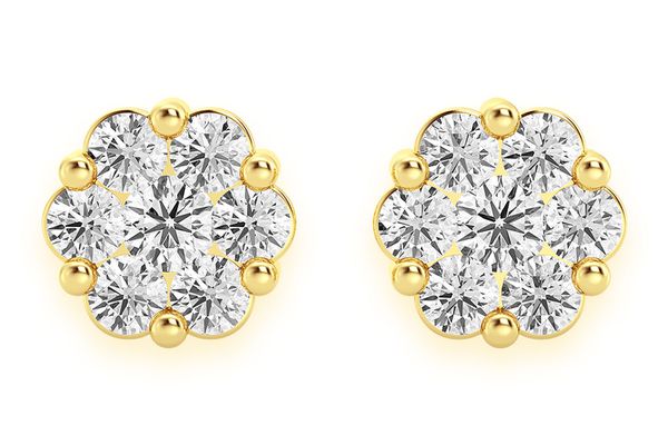 0.25ctw Flower Stud Diamond Earrings 14k Solid Gold