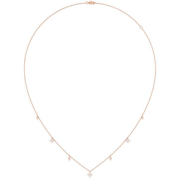 Clover Dangle Necklace 14k   .25ctw