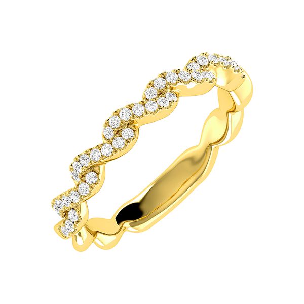 Twisted Diamond Band Ring 14k Solid Gold 0.25ctw