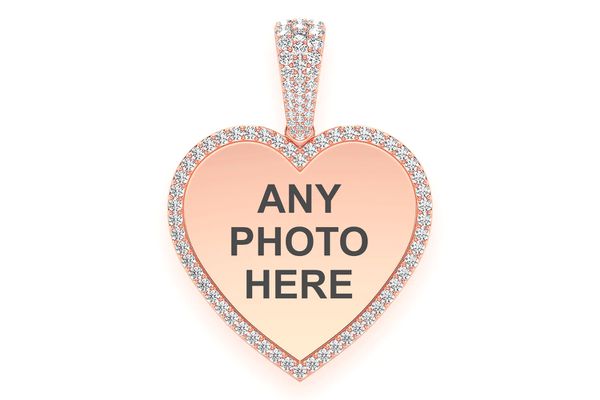 Heart Picture Diamond Pendant 14k Solid Gold 1.25ctw