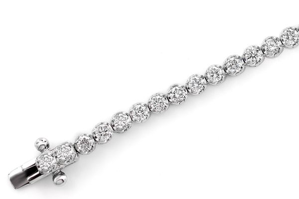 3pt Crown Set Diamond Tennis Bracelet 14k Solid Gold 2.00ctw 