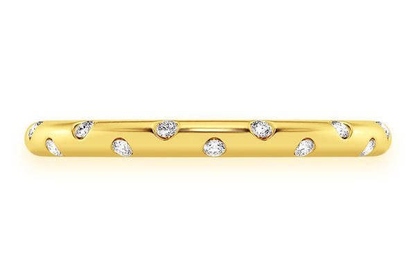 Gypsy Set Diamond Band 14k Solid Gold 0.15ctw