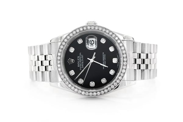 Rolex Datejust 36mm Steel 16234 1.00ctw Diamond Bezel