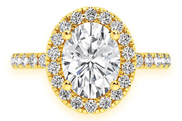 Thav - 1.00ct Oval Solitaire - Scallop Halo One Row - Diamond Engagement Ring - All Natural Vs Diamonds