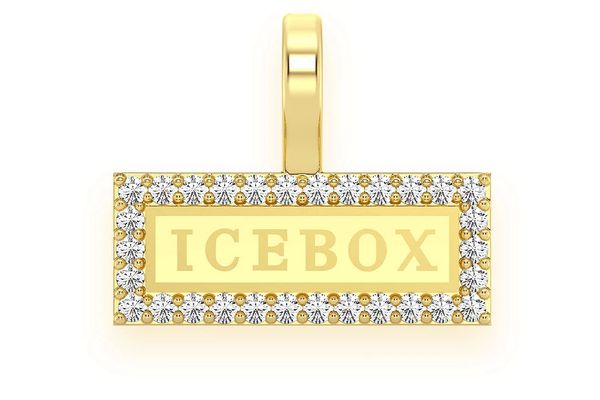 Icebox Logo Diamond Pendant 14k Solid Gold .10ctw