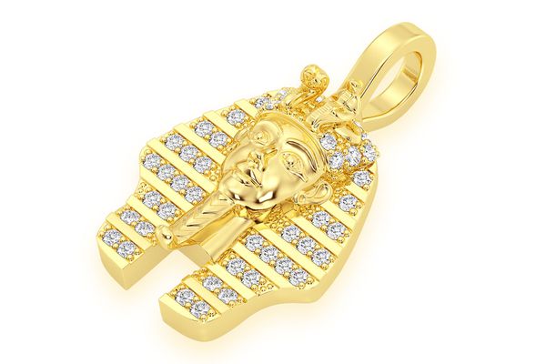 Pharaoh Diamond Pendant 14k Solid Gold 0.20ctw