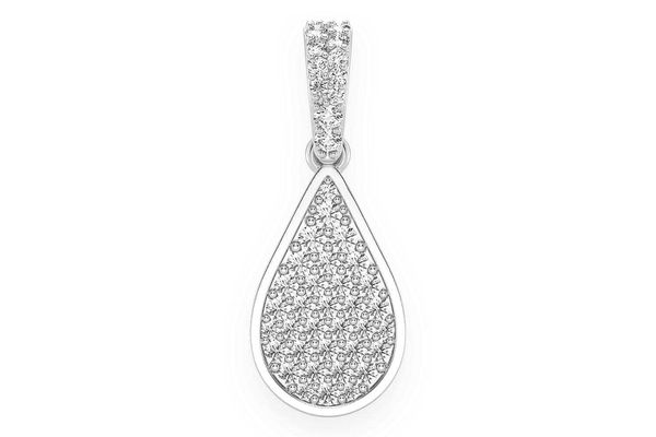 Water Drop Emoji Diamond Pendant 14k Solid Gold 0.33ctw