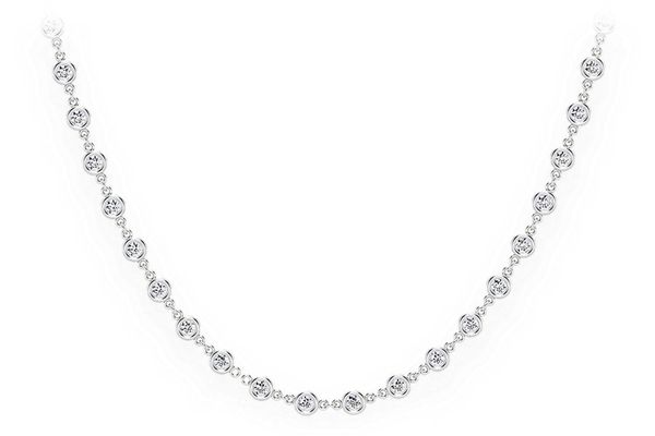 Eternity Round Bezel Set Diamond Necklace 14k Solid Gold 3.75ctw