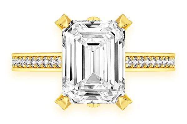 Chant - 3.00ct Emerald Cut Solitaire - Knife Edge - Diamond Engagement Ring - All Natural