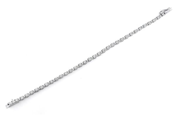 Alternating Size Diamond Tennis Bracelet 14k Solid Gold 5.25ctw