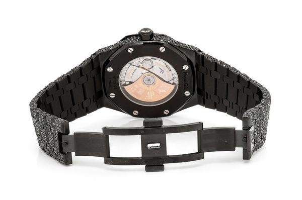 Audemars Piguet Royal Oak 41MM Steel - Fully Iced Out Blacked Out Diamonds