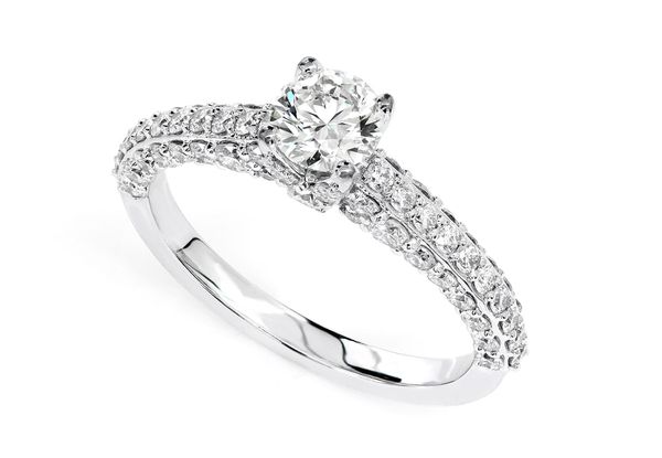 1.50ctw - Cathedral 3 Sides Pave - Engagement Ring - All Natural