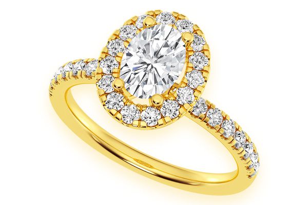 Thav - 0.75ct Oval Solitaire - Scallop Halo One Row - Diamond Engagement Ring - All Natural Diamonds