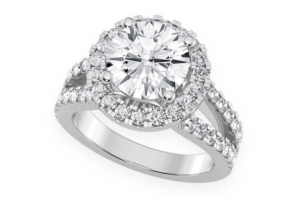 Sphinx - 2.00ct Round Solitaire - Split Shank Halo - Diamond Engagement Ring - All Natural