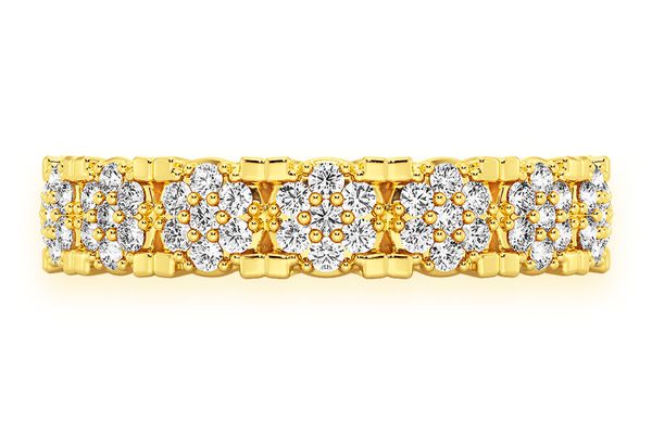 Cluster Diamond Band 14k Solid Gold 0.55ctw