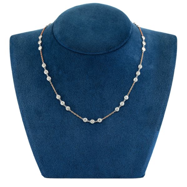 Trio Bezel Necklace 14k   3.65ctw