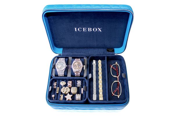 Icebox Leather World Traveler Jewelry Case - 2 Watches