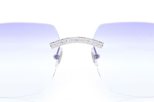 Cartier Glasses Iced Out Diamond Rimless - 2.50ctw - White Gold